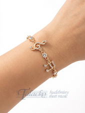 Náramek na ruku s notami a kamínky - řetízek